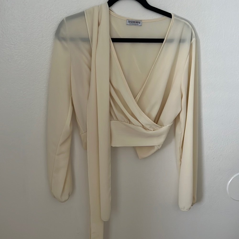 Long sleeve wrap top
